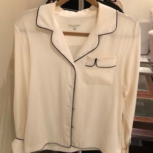 Pajama style silk blouse